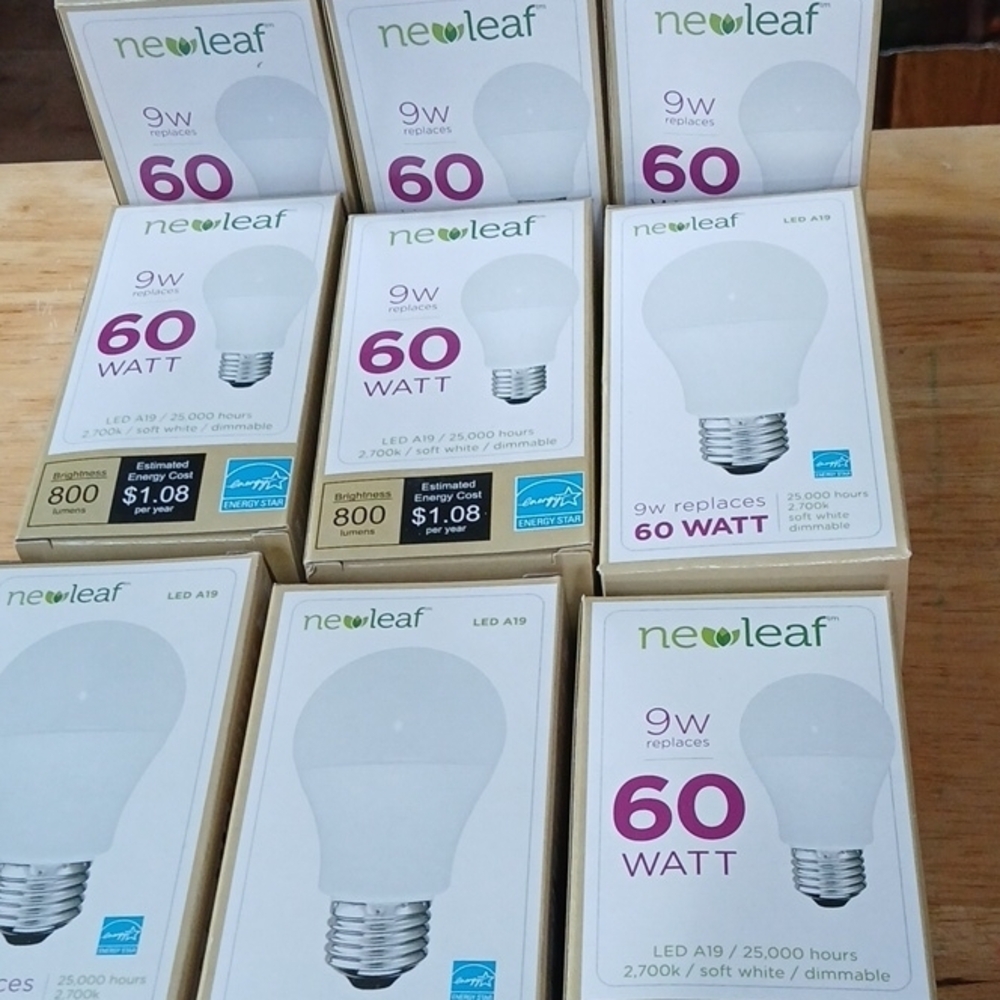 New Leaf LED Light Bulbs 9W 60W Equivalent
